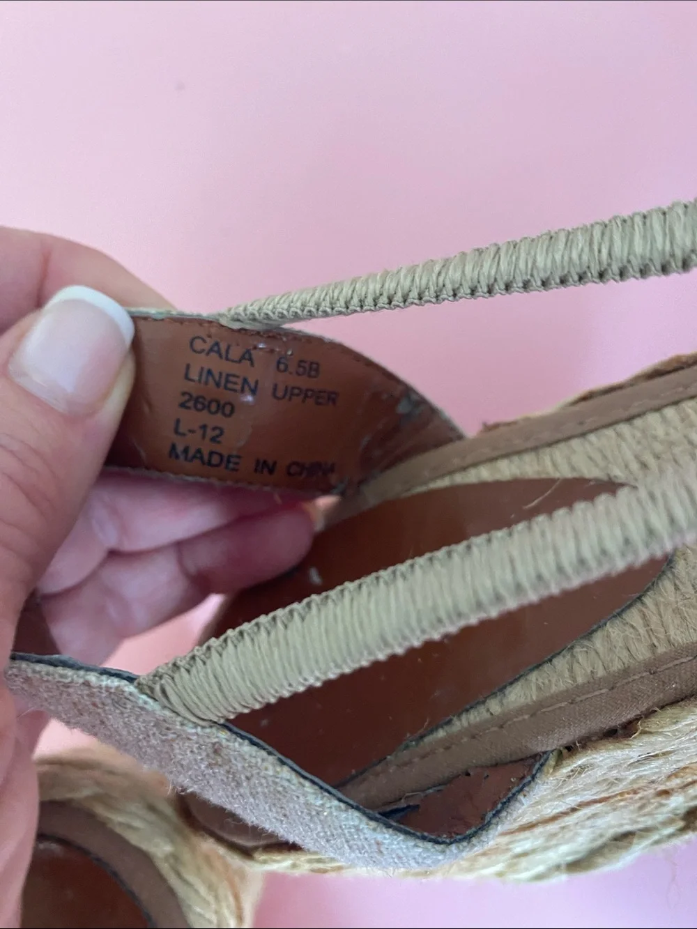 Vintage - never worn Ralph Lauren Beige Linen Espadrille Wedge Sandals